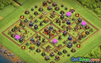 顶级COC市政厅10基本布局：战争，奖杯和更多＃11335