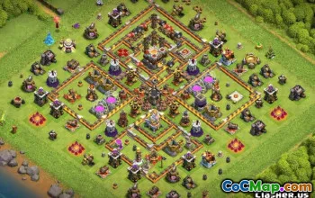 Topp COC Town Hall 11 Baslayouter: Jordbruk och trofékartor #12823