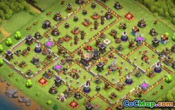 顶级COC市政厅11基础布局：农业和奖杯地图＃13656