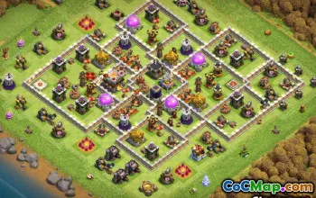 Top COC Town Hall 11 Layout di base: mappe agricole e trofei #14272
