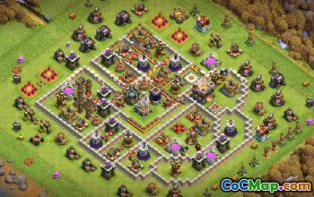 最高COC市政厅11战争与奖杯的基本布局＃15844