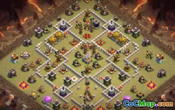 最高COC市政厅11的基本布局和成功的地图＃16068