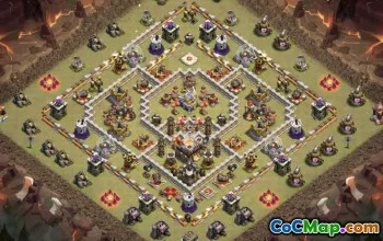 最高COC市政厅11战争＃15268的基本布局和地图