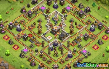 最高COC市政厅11的基本布局和战争与奖杯的地图＃13200