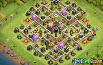 Top COC Town Hall 11 Layout e mappe di base: guerra, trofeo, agricoltura #13970