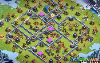 顶级COC市政厅12基础布局：农业和奖杯地图＃11528