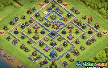 顶级COC市政厅12基础布局：农业和奖杯地图＃12410