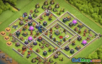 Top Coc Town Hall 12 basislay -outs voor landbouw en trofeeën #13854