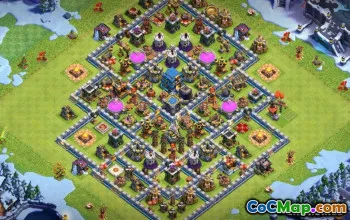 顶级COC市政厅12个基本布局和耕种地图＃11268