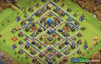 Topp COC Town Hall 12 baslayouter och kartor för jordbruk och trofé #15828