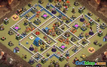 最高COC市政厅12个基本布局和成功的地图＃10419