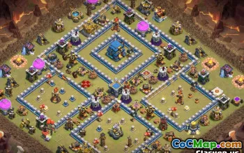 顶级COC市政厅12基础布局：战争，奖杯和更多＃10296