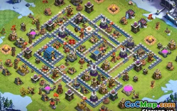 顶级COC市政厅12基本布局 - 战争，奖杯和更多＃9815