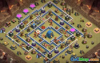 顶级COC市政厅12布局：战争，奖杯和家庭基地＃10732