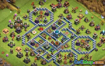 Topp COC Town Hall 13 Baslayouter för hem och krig #14945