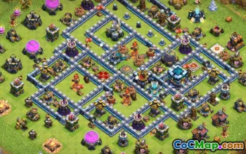 Top CoC Town Hall 13 Layouts e mapas da Base para War & Trophy #14893