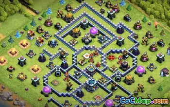 Top CoC Town Hall 13 Layouts e mapas da Base para War & Trophy #15745