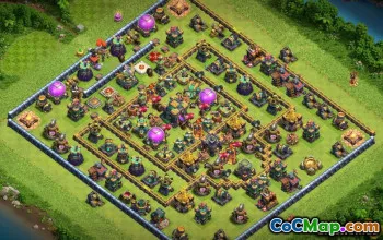 Topp COC Town Hall 14 Baslayouter: Jordbruk och trofékartor #14581