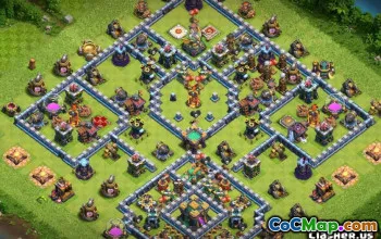 शीर्ष COC टाउन हॉल 14 बेस लेआउट और नक्शे #13128