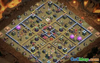 ზედა COC Town Hall 14 ბაზის განლაგება და რუქები | ჩამოტვირთეთ ახლა #13165