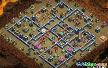 COC Town Hall 14 ბაზის განლაგება და რუქები კლანების შეტაკებისთვის #13051