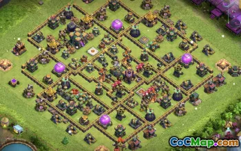 Topp COC Town Hall 14 baslayouter och kartor för jordbruk och troféer #15567