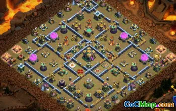 Top Coc Town Hall 14 Base Düzenleri ve Ev ve Savaş için Haritalar #14565