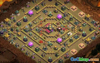 Top Coc Town Hall 14 Kupa ve Savaş #16113 için taban düzenleri ve haritaları