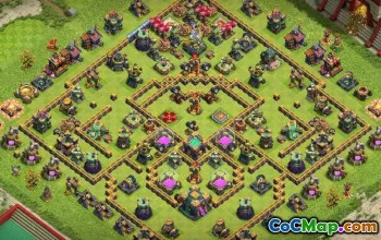 أعلى CoC Town Hall 14 التخطيطات والخرائط الأساسية لقريتك #16647