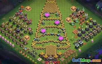 최고 Coc Town Hall 14 기본 레이아웃 및지도 -Funny & Progress #15798