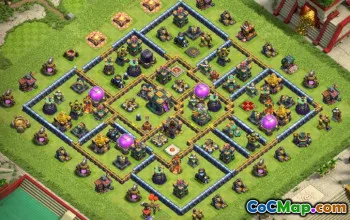 Top Coc Town Hall 14 기본 레이아웃 : 트로피 및 농업지도 #13578