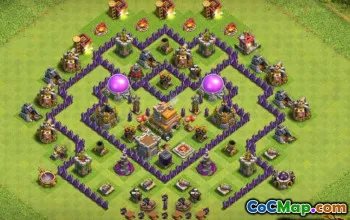 COC Town Hall 7 ბაზის განლაგება: მიწათმოქმედება და ტროფეის რუქები #13596