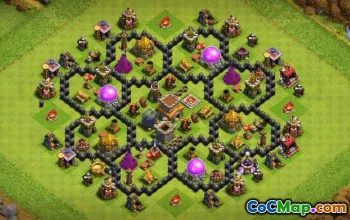 Topp COC Town Hall 8 Baslayouter: Jordbruk, krig, Trophy Maps #16156