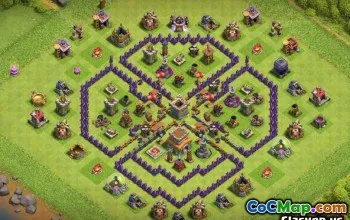 Top COC Primăria 8 Aspecte de bază și hărți pentru război și trofee #13494