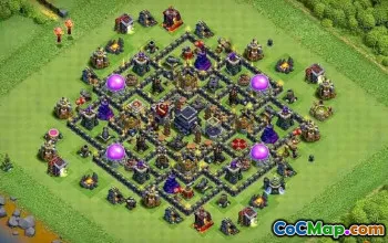 COC Town Hall 9 ბაზის განლაგება: მეურნეობა და ტროფეის რუქები #11063