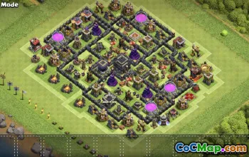 Top Coc Town Hall 9 ბაზის განლაგება: მეურნეობა და ტროფეის რუქები #12013