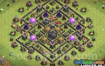Top CoC Town Hall 9 ბაზის განლაგება: მეურნეობა, ტროფი და სხვა #11945