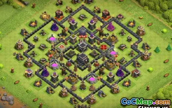 ზედა COC Town Hall 9 ბაზის განლაგება და რუქები - დააკოპირეთ ახლავე! #11285