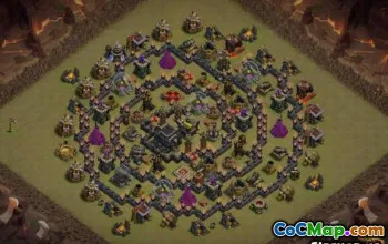 ზედა COC Town Hall 9 ბაზის განლაგება და რუქები - დააკოპირეთ ახლავე! #11369