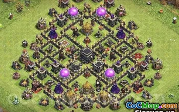 ზედა COC Town Hall 9 ბაზის განლაგება და რუქები - დააკოპირეთ ახლავე! #11950