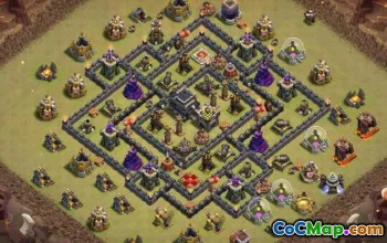 Top Coc Town Hall 9 Layouts & Maps - Skopiuj teraz! #13061