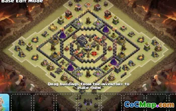 顶级COC市政厅9基础布局和地图 - 立即复制！ ＃16082