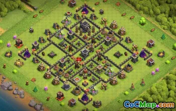 顶级 CoC 市政厅 9 基地布局和地图 |立即复制！第16563章