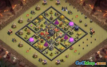 最高COC市政厅9的基本布局和耕种＃15191