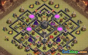 Top CoC Town Hall 9 ბაზის განლაგება და რუქები მეურნეობისა და ტროფეებისთვის #11554
