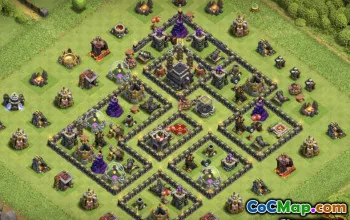 Top Coc Town Hall 9 ბაზის განლაგება და რუქები წარმატებისთვის #10200