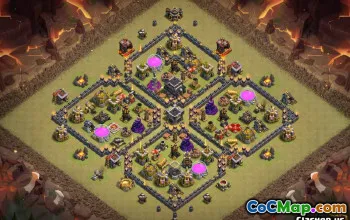 最高COC市政厅9基本布局和成功的地图＃14532