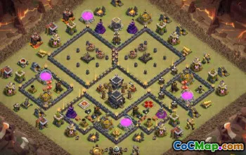 最高COC市政厅9的基本布局和成功＃14558