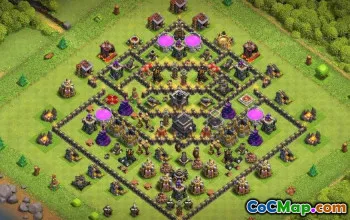 शीर्ष COC टाउन हॉल 9 बेस लेआउट और सफलता के लिए नक्शे #16280