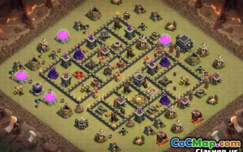 COC Town Hall 9 ბაზის განლაგება და რუქები ომის წარმატებისთვის #10538
